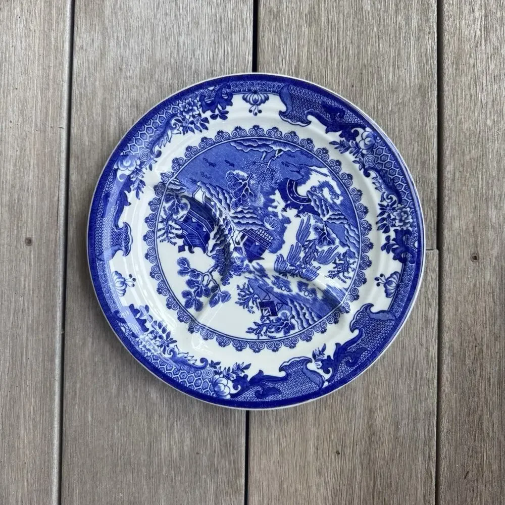 Vintage Blue Willow Divided Ideal Grill Plate 10.25